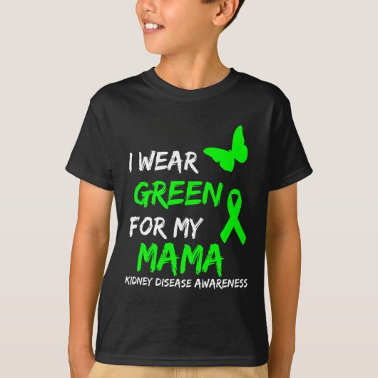 Ziekte Ik Draag groen voor mijn mama lint T-shirt (Voorkant)