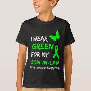 Ziekte Ik Draag groen voor mijn schoonzoon lint T-shirt