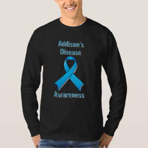 Ziekte van Addison Bewustzijn blauw lint T-shirt