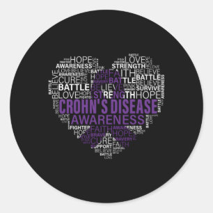 Ziekte van Crohn Bewustzijnsgevecht Hoop Ondersteu Ronde Sticker