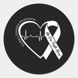 Ziekte van Crohn hartondersteuning Paarse lint Cro Ronde Sticker