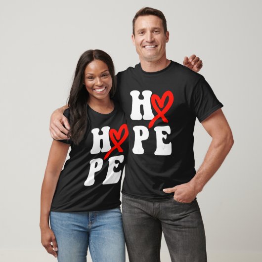 Ziekte van het hart Maand Hoop Hart H T-shirt (Unisex)