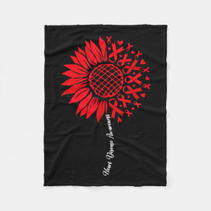 Ziekte van het hart Maand Zonnebloem voor vrouwen Fleece Deken
