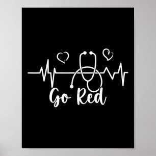 Ziekte van het hart We Draag rood in februari Poster