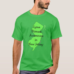 Ziekte van Lyme bewustzijn in New Jersey T-shirt