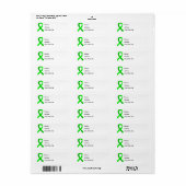 Ziekte van Lyme Lindegroen lint 3 Etiket (Full Sheet)