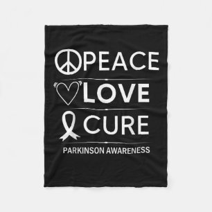 Ziekte van Parkinson Bewustzijn Vrede Liefde Cure Fleece Deken