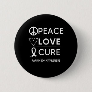 Ziekte van Parkinson Bewustzijn Vrede Liefde Cure Ronde Button 5,7 Cm