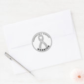 Ziekte van Parkinson Warrior Ribbon White Ronde Sticker (Envelop)