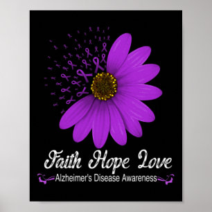 Ziektebewustzijn Geloof Hoop Liefde Paarse Lint Poster