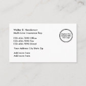 Ziekteverzekering multi-line reep visitekaartje (Achterkant)