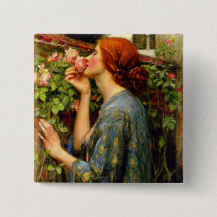 Ziel van de Roos John William Waterhouse Vierkante Button 5,1 Cm