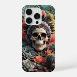 Zielenkrijger, Native American Goth Schedel iPhone 15 Pro Hoesje