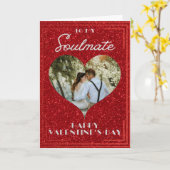 Zielspartner Aangepaste Foto Glitter Valentijnkaar Kaart (Gele Bloem)