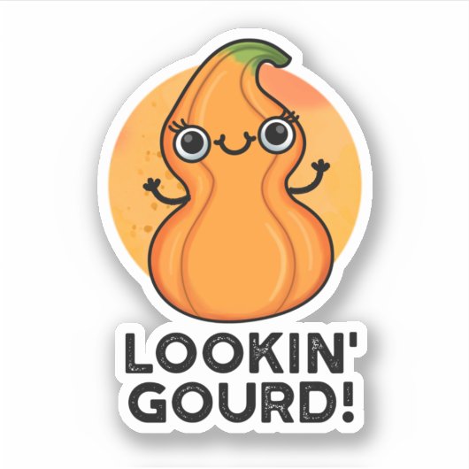 Ziende kalebas Grappige Veggie Pun Sticker (Voorkant)