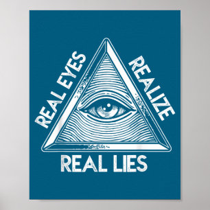 Ziende Oog Realiseer Echte Leugens Illustratie Poster