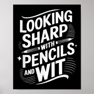 Ziet er scherp uit met potloden en wit poster
