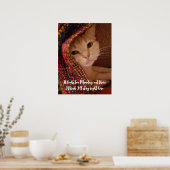Ziet er te maandag uit, schattig kat onder deken poster (Keuken)