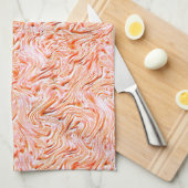 Ziet eruit als getextureerd van muur, zalmkleur theedoek (Quarter Fold)