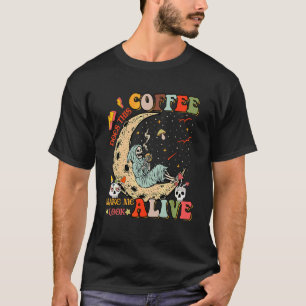 Ziet koffie me levend uit Magere Hein Ha T-shirt