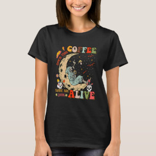 Ziet koffie me levend uit Magere Hein Ha T-shirt