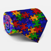 ZIG SAW PUZZLE STROPDAS (Opgerold)