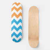 Zig Zag Aqua-Oranje Skateboard (Voorkant)