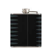 Zig Zag Black Blauwgroen grijs patroon Heupfles (Achterkant)