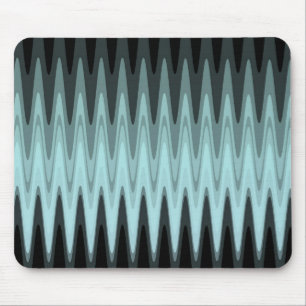 Zig Zag Black Blauwgroen grijs patroon Muismat