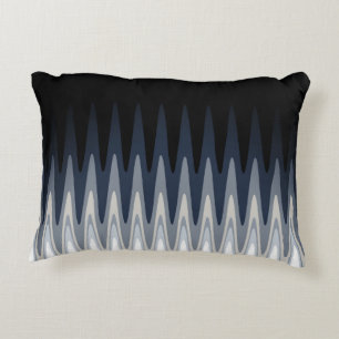 Zig Zag Black White Grey Navy Blue Beige Pattern Decoratief Kussen