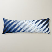 Zig Zag Black White Grey Navy Blue Beige Pattern Lichaamskussen (Voorkant)