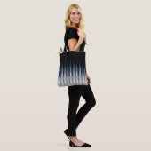 Zig Zag Black White Grey Navy Blue Beige Pattern Tote Bag (Op model)