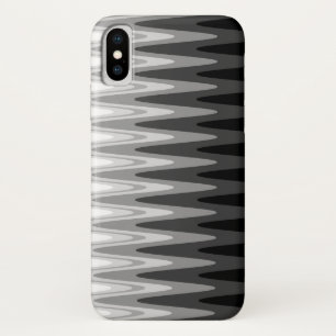 Zig Zag Black White Grey Pattern iPhone X Hoesje