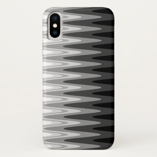 Zig Zag Black White Grey Pattern Case-Mate iPhone Case (Achterkant)