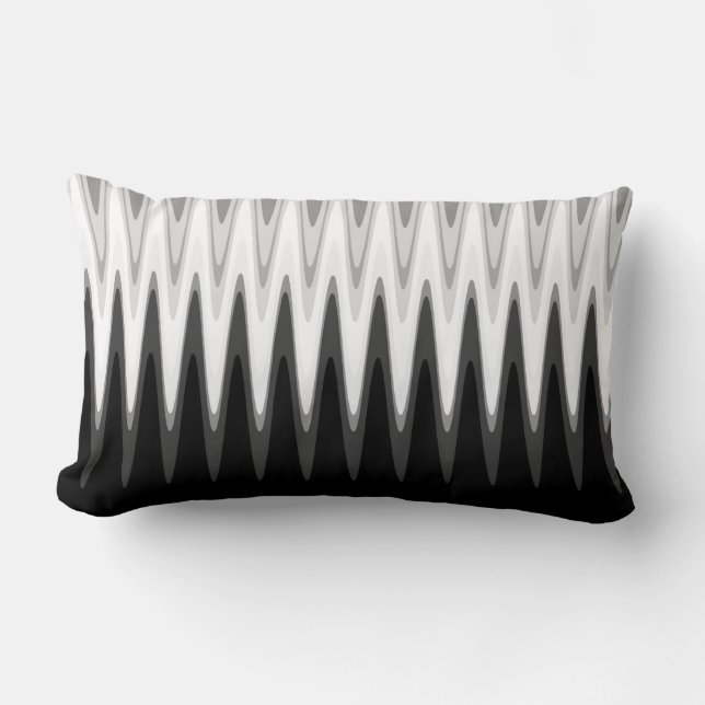 Zig Zag Black White Grey Pattern Kussen (Voorkant)