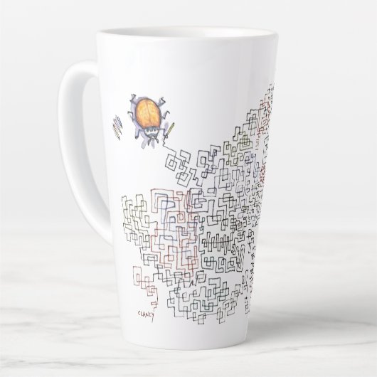Zig Zag Doodlebug latte mug Mok (Linkerhoek)