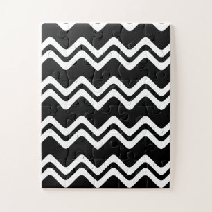 Zig Zag dubbel gekleurd lijnpatroon Legpuzzel