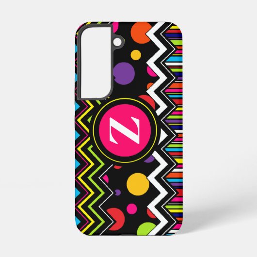 Zig Zag en Stippen Samsung Galaxy Hoesje (Achterkant)