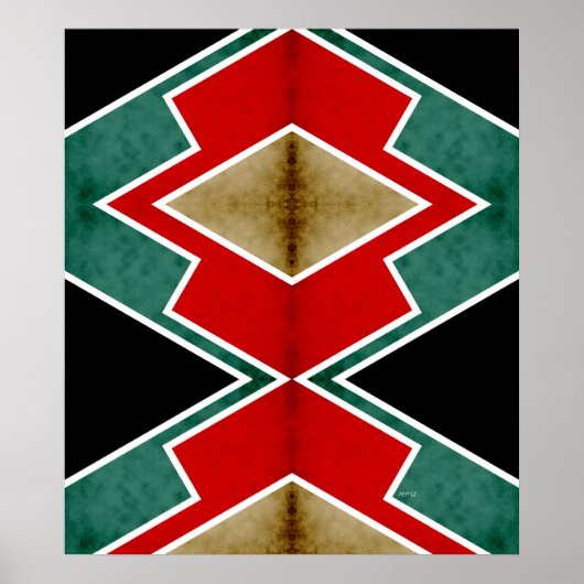 Zig Zag Hoeken 4 Poster (Voorkant)