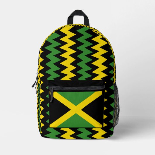 Zig Zag Jamaicaanse vlag ontwerp Bedrukte Rugzak (Voorkant)