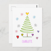 Zig Zag kerstboom Briefkaart (Voorkant / Achterkant)
