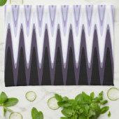 Zig Zag Paars White Grey Pattern Kitchen Towel Theedoek (Gevouwen)
