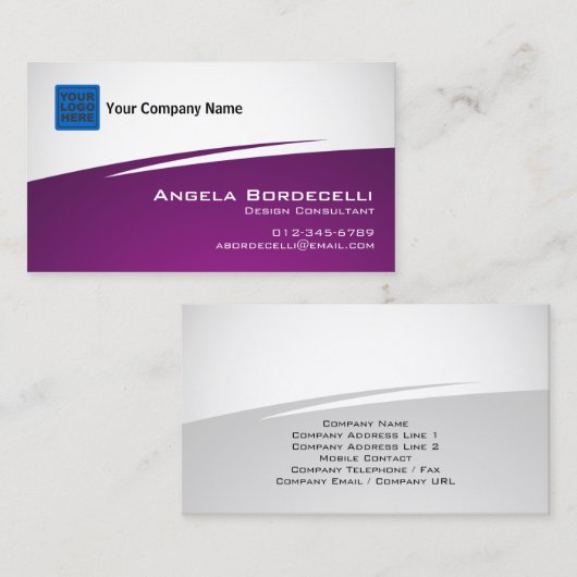 Zig Zag Paarse Visitekaartje (Voorkant / Achterkant)