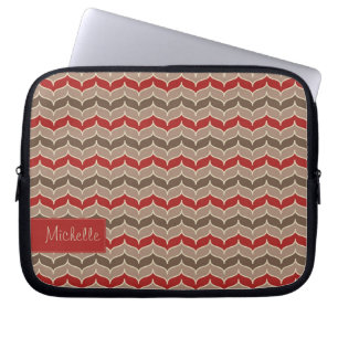 Zig Zag Patroonlaptophoes met Jouw naam Laptop Sleeve