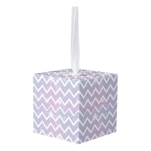 Zig Zag Pattern Kubus Ornament (Achter hoekig)