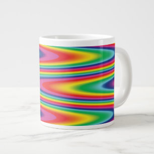 Zig Zag Psychedelic Rainbow Pattern Extra Grote Beker