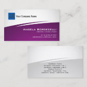 Zig Zag Purple Carte de visite (Devant / Derrière)