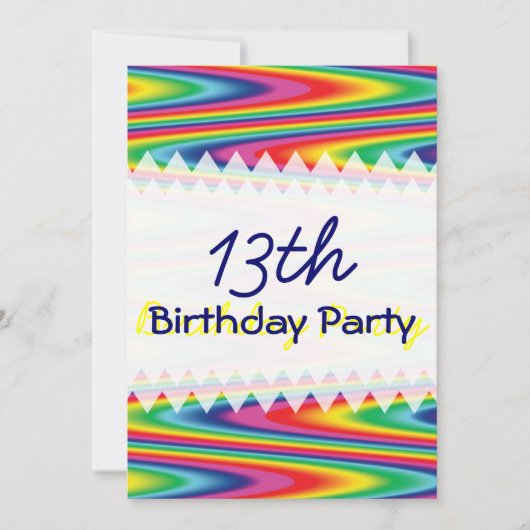 Zig Zag Rainbow Birthday Kaart (Voorkant)