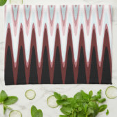 Zig Zag Red White Gray Pattern Kitchen Towel Theedoek (Gevouwen)