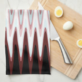 Zig Zag Red White Gray Pattern Kitchen Towel Theedoek (Quarter Fold)